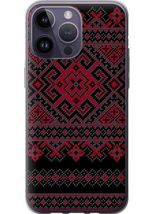 Чехол на iphone 14 pro max вышиванка 52 из силикона fch_0062626