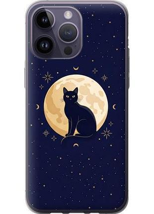 Чехол на iphone 14 pro max cute cat celestial/witchy из силикона fch_0149251