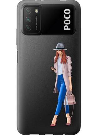 Чехол на xiaomi poco m3 девушка 1 из силикона fch_0107147