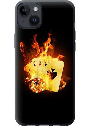 Чехол на iphone 14 plus горящие карты из силикона fch_0043121