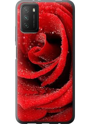 Чехол на xiaomi poco m3 красная роза из силикона fch_0052528