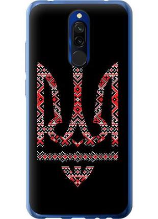 Чехол на xiaomi redmi 8 герб - вышиванка на черном фоне из пластика fch_0063735