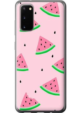 Чехол на samsung galaxy s20 розовый арбуз из пластика fch_0050767