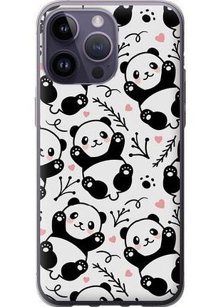 Чехол на iphone 14 pro max панды из силикона fch_0001546
