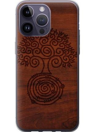 Чехол на iphone 14 pro max узор дерева из силикона fch_0111198