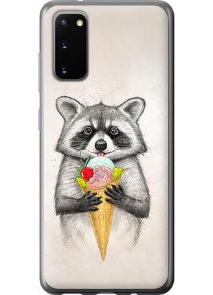 Чехол на samsung galaxy s20 енотик с мороженым из пластика fch_0065892