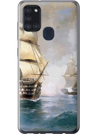 Чехол на samsung galaxy a21s a217f айвазовский. корабли из силикона fch_0063500