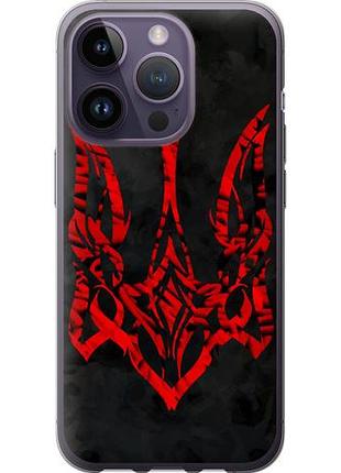 Чехол на iphone 14 pro герб украины из силикона fch_0018152