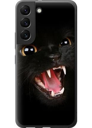 Чехол на samsung galaxy s22 чёрная кошка из силикона fch_0015036