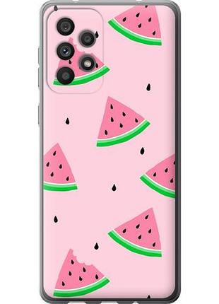 Чехол на samsung galaxy a73 a736b розовый арбуз из силикона fch_0050741