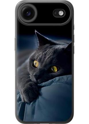 Чехол на iphone 17 air дымчатый кот из силикона fch_0149286