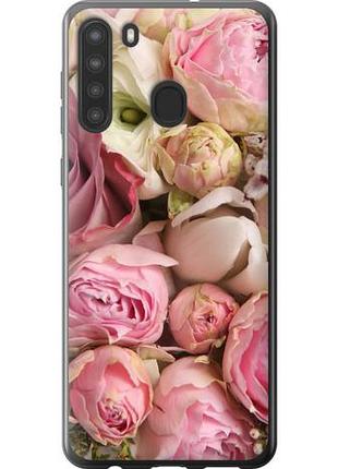Чехол на samsung galaxy a21 розы из силикона fch_0070312