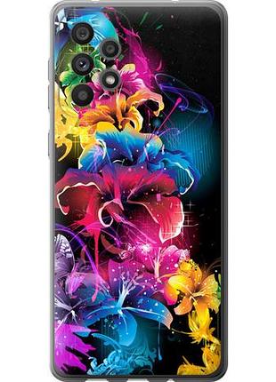Чехол на samsung galaxy a73 a736b абстрактные цветы из силикона fch_0022739