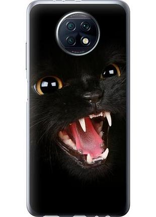 Чехол на xiaomi redmi note 9t чёрная кошка из силикона fch_0014992