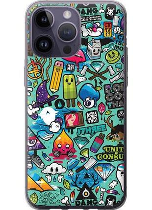 Чехол на iphone 14 pro max стикер бомбинг 1 из силикона fch_0000736