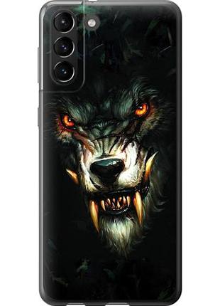 Чехол на samsung galaxy s21 plus дьявольский волк из пластика fch_0020330