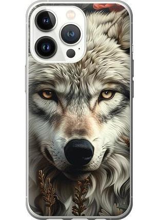 Чехол на iphone 13 pro волчий взгляд из силикона fch_0140502