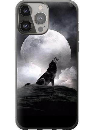 Чехол на iphone 13 pro max воющий волк из силикона fch_0017067