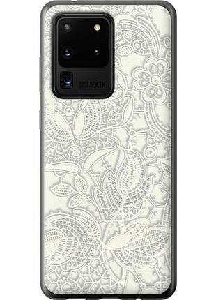 Чехол на samsung galaxy s20 ultra белое кружево из силикона fch_0070197