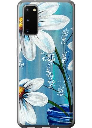 Чехол на samsung galaxy s20 красивые арт-ромашки из пластика fch_0071594