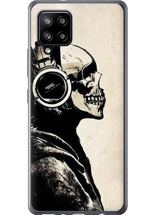 Чехол на samsung galaxy a42 a426b скелет-меломан из силикона fch_0073193