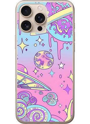 Чехол на iphone 16 pro max розовая галактика из силикона fch_0144176