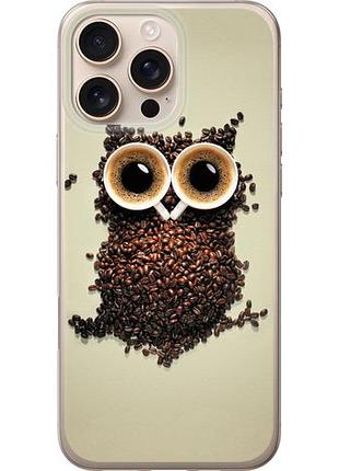 Чехол на iphone 16 pro max сова из кофе из силикона fch_0147501