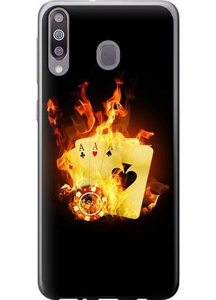 Чехол на samsung galaxy a40s a3050 горящие карты из пластика fch_0043162