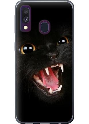 Чехол на samsung galaxy a40 2019 a405f чёрная кошка из пластика fch_0015081