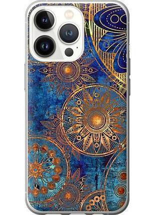 Чехол на iphone 13 pro золотой узор из силикона fch_0003441