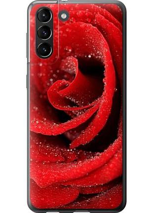 Чехол на samsung galaxy s21 plus красная роза из силикона fch_0009259