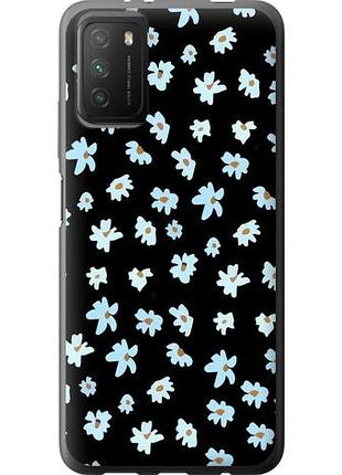 Чехол на xiaomi poco m3 цветочный из силикона fch_0052658