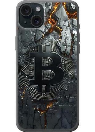 Чехол на iphone 15 plus раскаленный биткойн из силикона fch_0138395