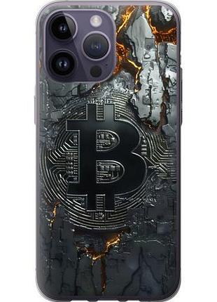 Чехол на iphone 14 pro max раскаленный биткойн из силикона fch_0138333