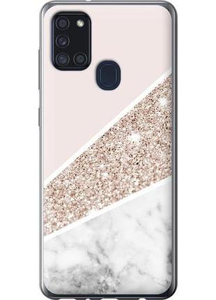 Чехол на samsung galaxy a21s a217f пастельный мрамор из силикона fch_0019329