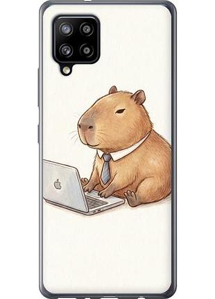 Чехол на samsung galaxy a42 a426b funny capybara ceo working из силикона fch_0148755