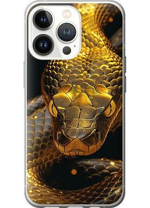 Чехол на iphone 13 pro golden snake из силикона fch_0137340