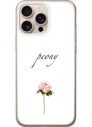 Чехол на iphone 16 pro max пион из силикона fch_0145648
