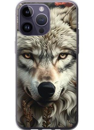 Чехол на iphone 14 pro max волчий взгляд из силикона fch_0140497
