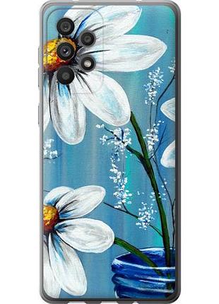 Чехол на samsung galaxy a73 a736b красивые арт-ромашки из силикона fch_0071573