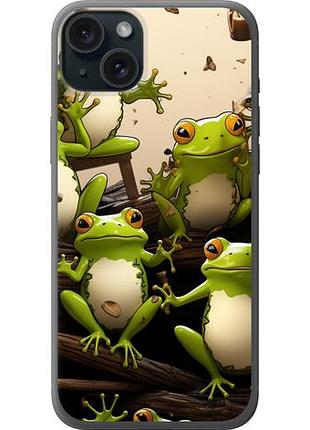 Чехол на iphone 15 plus жабки из силикона fch_0026053