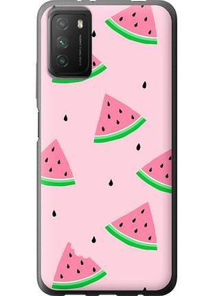 Чехол на xiaomi poco m3 розовый арбуз из силикона fch_0058202