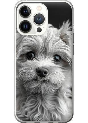 Чехол на iphone 13 pro мальтипу на черном фоне из силикона fch_0141591