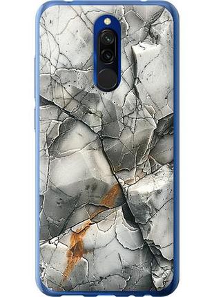 Чехол на xiaomi redmi 8 серый мрамор из пластика fch_0136444