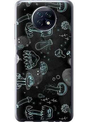 Чехол на xiaomi redmi note 9t медузы из силикона fch_0076489