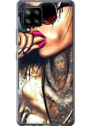 Чехол на samsung galaxy a42 a426b девушка в тату из силикона fch_0034254