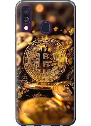 Чехол на samsung galaxy a40 2019 a405f золотая лихорадка биткойна из пластика fch_0138484