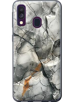 Чехол на samsung galaxy a40 2019 a405f серый мрамор из пластика fch_0136420