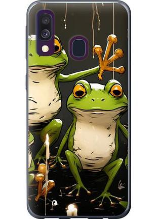 Чехол на samsung galaxy a40 2019 a405f жабки 2 из пластика fch_0027771