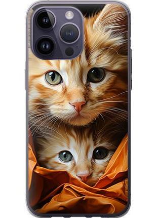 Чехол на iphone 14 pro max котики 2 из силикона fch_0008296